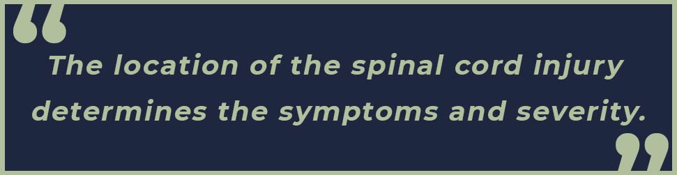 spinal injury symptoms